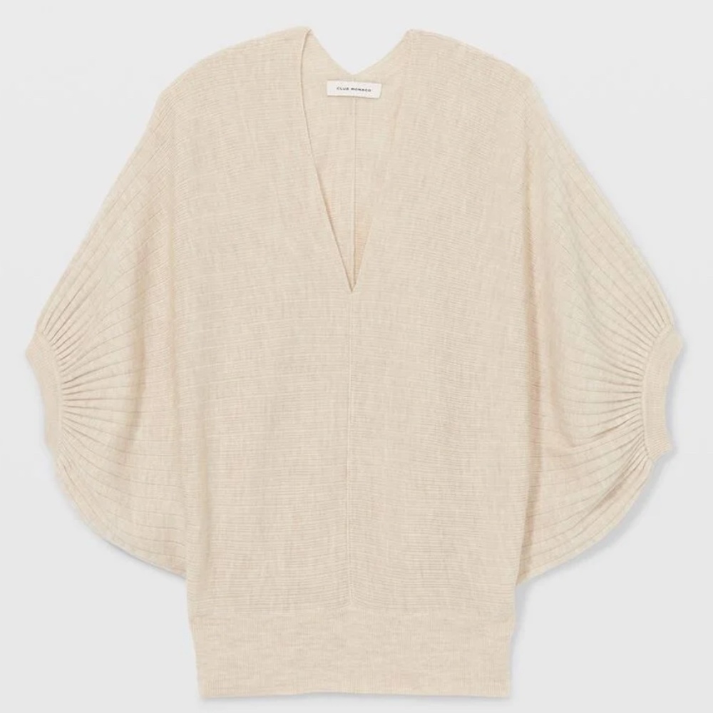 Quarter Sleeve V-Neck Sweater - Brand New - NEVER WORN - Tan Heather - Picture 4 of 4